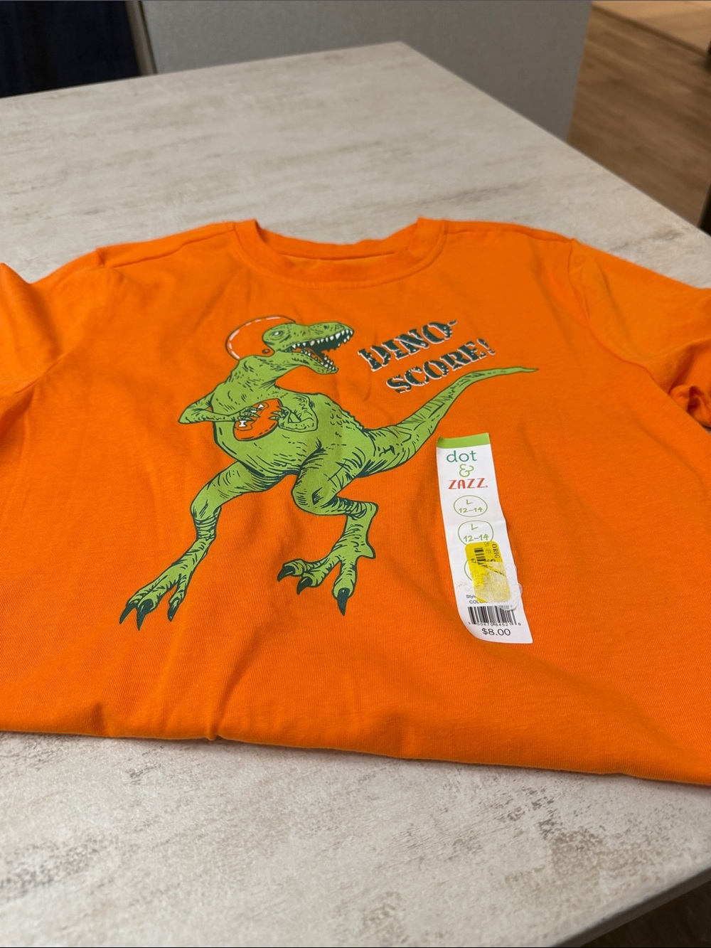 Dot & Zazz Kids Orange 'Dino Score' Graphic Tee